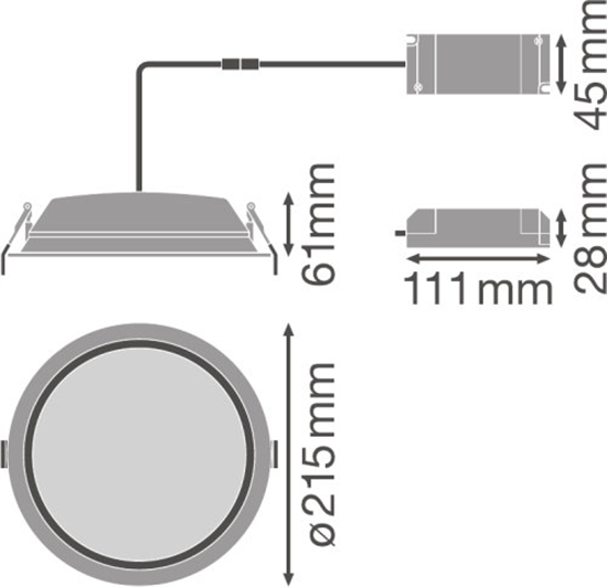 Ledvance Downlight Alu DALI 200 35W 4000K IP44/Ip20Wt Dimmbar 4058075091696