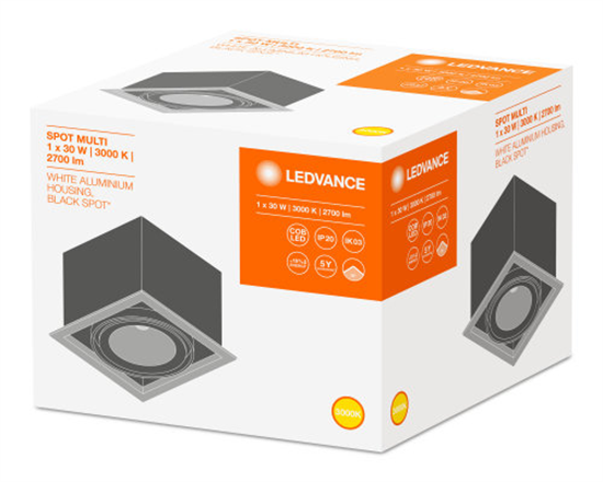 Ledvance Spot Multi 1X30w Warmweiss Fl/Bk LED Einbauleuchte