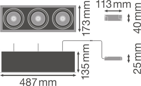 Ledvance Spot Multi 3X30w Neutralweiss Fl/Bk LED Einbauleuchte 4058075114029