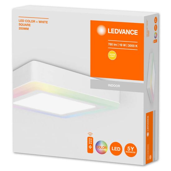 LEDVANCE Anbauleuchte LED COLOR +WHITE SQ 200 mm 19W 4058075227576