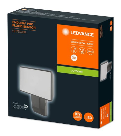 LEDVANCE LED Endura Pro Flood Sensor LED Fluter Dunkelgrau 30W 1500Lm 4000K IP55 4058075228849