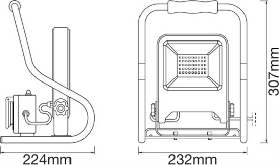 Ledvance Worklights R-Stand Socket 30W 4000K LED Baufluter Baustrahler 4058075321328
