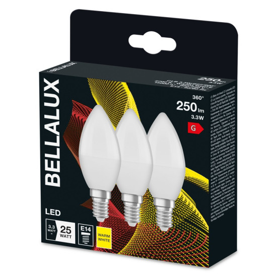 BELLALUX LED Lampe CLASSIC B E14 3,3W 250Lm warmweiss 2700K