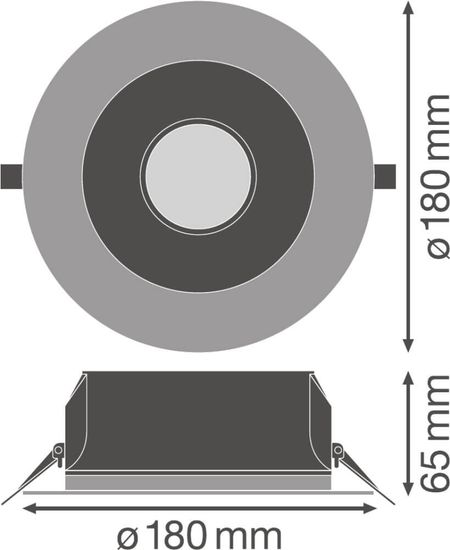 LEDVANCE Downlight UGR19 DN155 14W 3000K IP54 4058075459137
