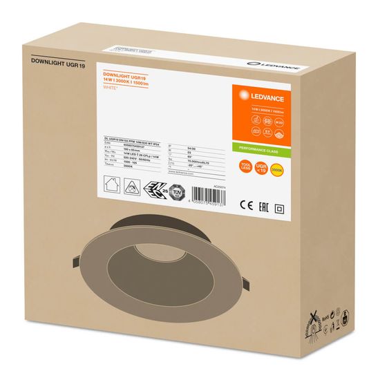 LEDVANCE Downlight UGR19 DN155 14W 3000K IP54 4058075459137