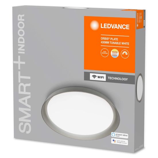 LEDVANCE LED Leuchte ORBIS SMART+ Tunable White Plate 430 grau Appsteuerung