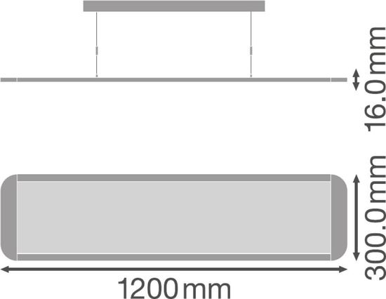 LEDVANCE Pendelleuchte LED Panel Direct/Indirect 120cm UGR19 DALI 36W 3000K