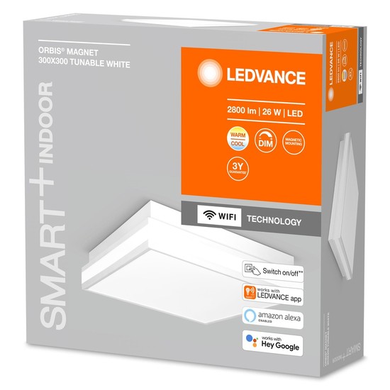 LEDVANCE SMART+ Orbis Magnet LED Deckenleuchte, Wandleuchte 30x30cm 26W Tunable White