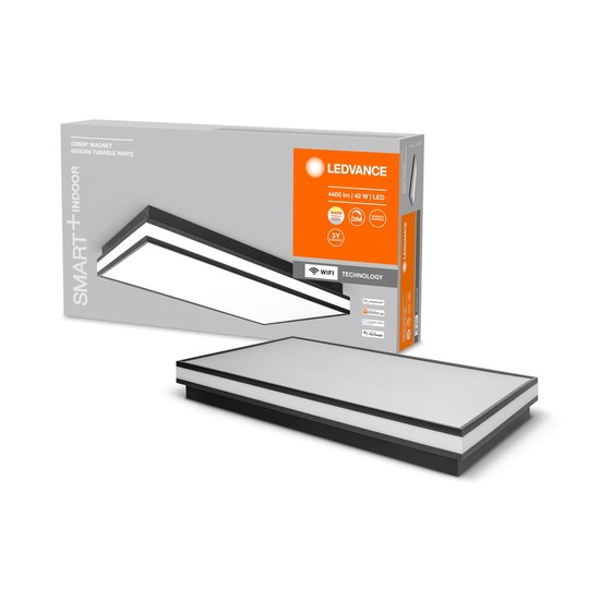 LEDVANCE SMART+ Orbis Magnet LED Deckenleuchte, Wandleuchte 60x30cm 42W Tunable White schwarz