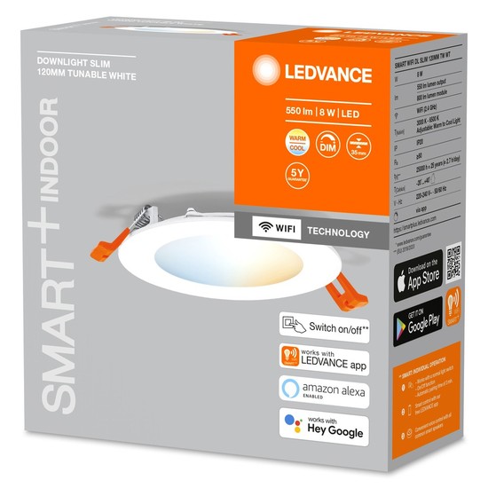 LEDVANCE SMART+ Orbis Downlight LED Einbauleuchte ultra-flach 12cm 8W Tunable White dimmbar