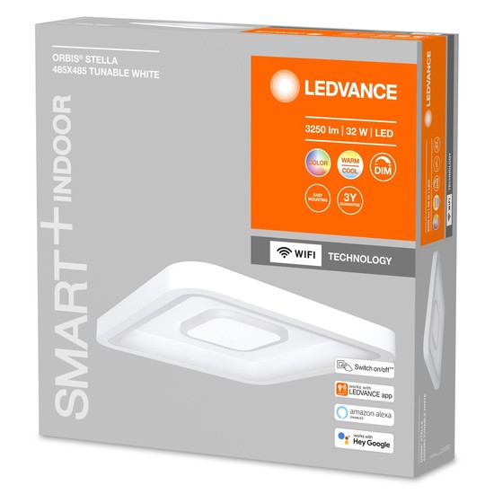 LEDVANCE SMART+ Orbis Stella LED Deckenleuchte eckig 48,5cm 32W Tunable White dimmbar