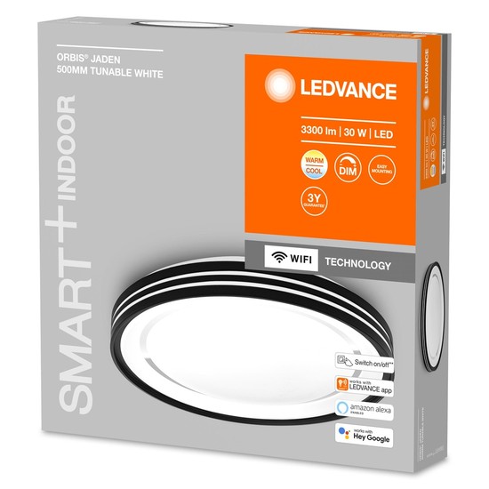 LEDVANCE SMART+ Orbis Jaden LED Deckenleuchte 50cm 30W Tunable White dimmbar schwarz