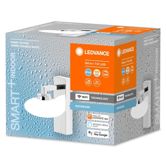LEDVANCE SMART+ Orbis Elypse LED Deckenleuchte 12cm 7W Tunable White dimmbar IP44 silber