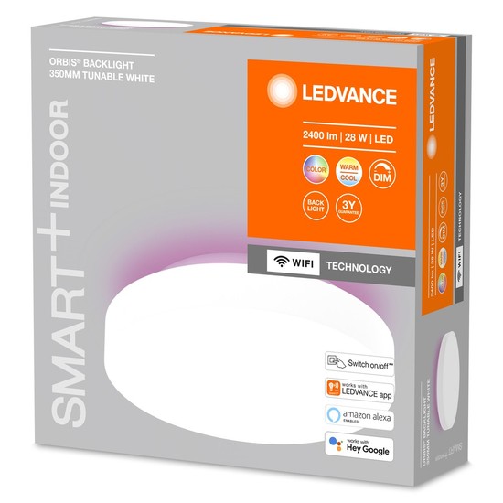 LEDVANCE SMART+ Orbis LED Deckenleuchte 35cm 28W Tunable White Backlight 4058075574397