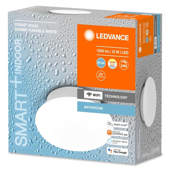 LEDVANCE SMART+ Orbis Aqua Bad LED rundes Badezimmer-Licht 20cm 12W Tunable White dimmbar IP44