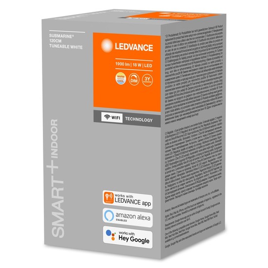 LEDVANCE SMART+ LED Feuchtraumleuchte WLAN Wannenleuchte 18W Tunable White IP65 grau 4058075576353