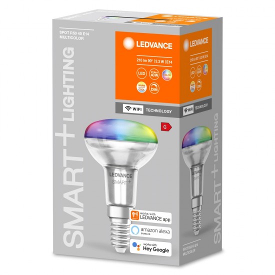 LEDVANCE LED Strahler Reflektor SMART+ R85 RGBW E14 40W 210Lm Tunable White 2700…6500K 45° dimmbar