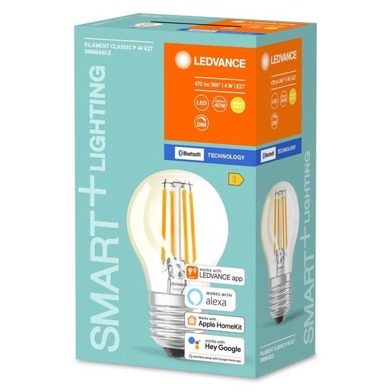 LEDVANCE SMART+ LED Lampe E27 Filament Bluetooth 4W 470Lm warmweiss 2700K dimmbar wie 40W
