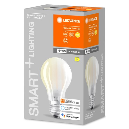 LEDVANCE SMART+ LED Lampe E27 Filament 7,5W 1055Lm warmweiss 2700K dimmbar wie 75W