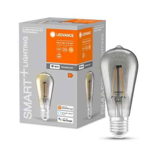 LEDVANCE SMART+ LED Lampe ST64 E27 Filament 6W 540Lm warmweiss 2500K dimmbar wie 44W
