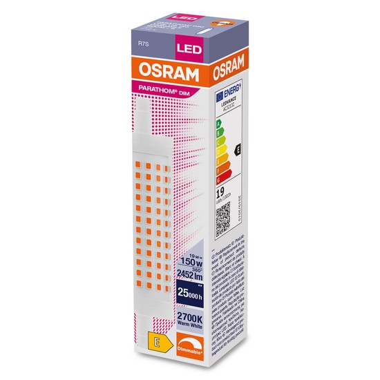 OSRAM LED Stablampe Parathom 118mm R7s 19W 2452lm warmweiss 2700K dimmbar wie 150W
