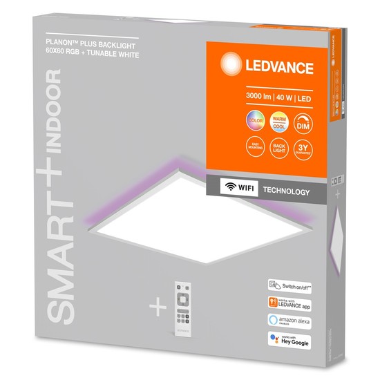 LEDVANCE SMART+ Planon Plus LED Panel 60x60cm RGBW weiss 40W Tunable White Backlight