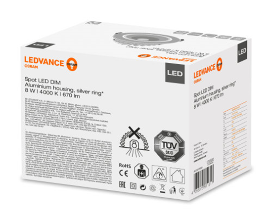 Ledvance Spot Dim 8W 4000K IP44 LED Einbauleuchte Dimmbar