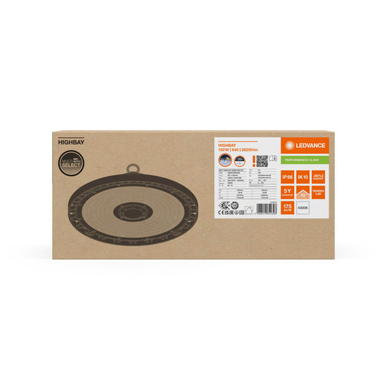 LEDVANCE LED Hallenleuchte Highbay P ⌀32cm Power Select 150W-125W Neutralweiss 4000K IP66 dimmbar 4058075844308