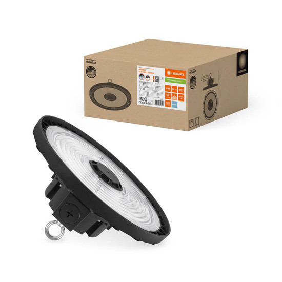 LEDVANCE LED Hallenleuchte Highbay P ⌀28cm Power Select 75W-53W Tageslichtweiss 6500K IP66 dimmbar 4058075844353