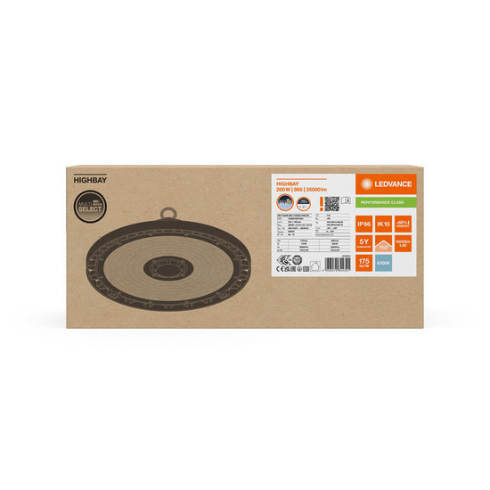 LEDVANCE LED Hallenleuchte Highbay P ⌀32cm Power Select 200W-173W Tageslichtweiss 6500K IP66 dimmbar 4058075844391
