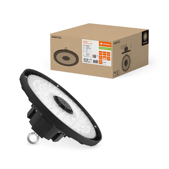 LEDVANCE LED Hallenleuchte Highbay DALI P ⌀28cm 75W 13275lm Neutralweiss 4000K IP66 dimmbar 4058075844407