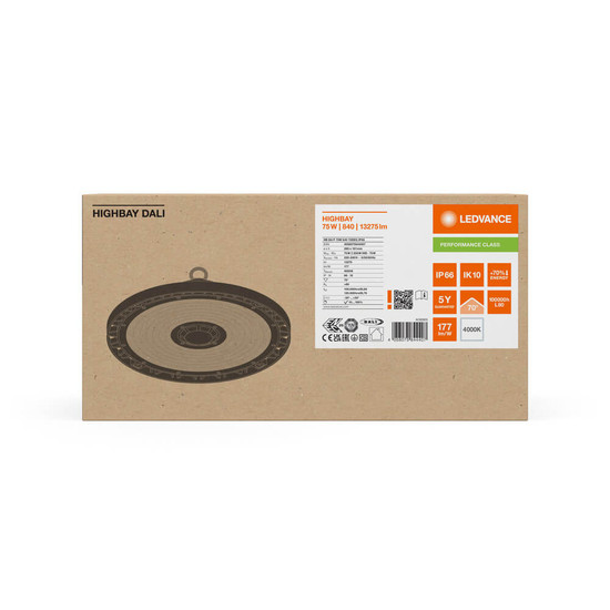 LEDVANCE LED Hallenleuchte Highbay DALI P ⌀28cm 75W 13275lm Neutralweiss 4000K IP66 dimmbar 4058075844407
