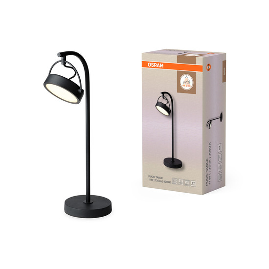 OSRAM Tischleuchte Decor Puck Table 11W 930 Black Warm weiß 4058075846463