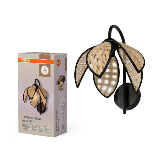 OSRAM Wandleuchte Decor Rattan Lotus Wall E27 Brown 4058075847262