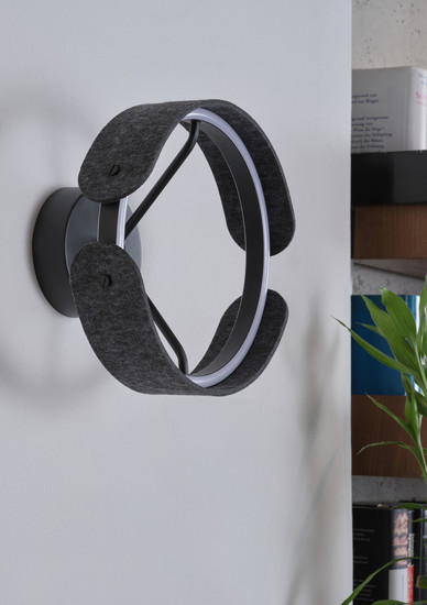 OSRAM LED Wandleuchte Decor Curve Felt Wall 20W 830 Dark Grey Warm weiß 4058075847569