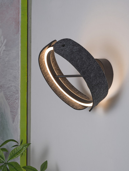 OSRAM LED Wandleuchte Decor Curve Felt Wall 20W 830 Dark Grey Warm weiß 4058075847569