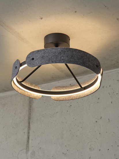 OSRAM LED Deckenleuchte Decor Curve Felt Ceiling 33W 830 Dark Grey Warm weiß 4058075847583