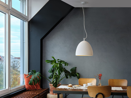 OSRAM Pendelleuchte Decor Plaster Routes Bell Pendant 1XE27 White 4058075848443