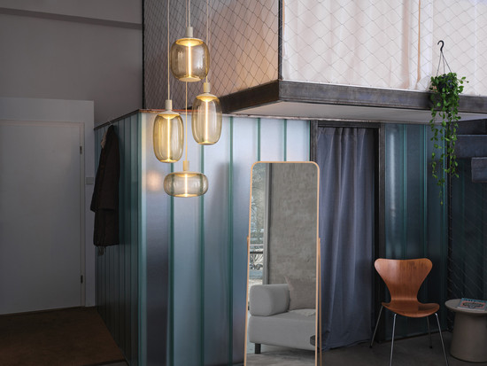 OSRAM Pendelleuchte Decor Needle Pendant Plate 4xE27 Beige 4058075848504