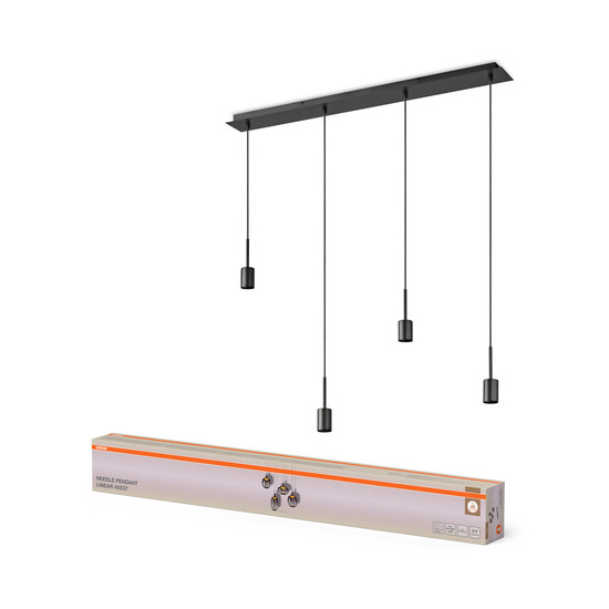OSRAM Pendelleuchte Decor Needle Pendant Linear 4xE27 Dark Grey 4058075848528