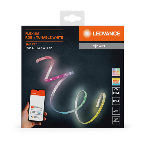 LEDVANCE LED Lichtleiste SMART+ WIFI OUTDOOR FLEX 5M RGB TW Dimmbar RGBTW Farbwechsel / steuerbare Lichtfarbe 4099854095184