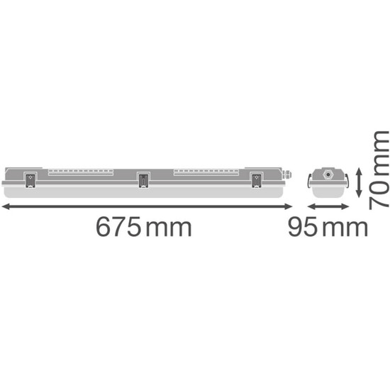 LEDVANCE Feuchtraumleuchte G13 Damp Proof Housing 2fach 68x10cm IP65 4099854117930