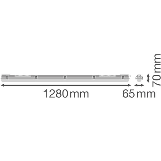 LEDVANCE Feuchtraumleuchte G13 Damp Proof Housing 1fach 128x7cm IP65 4099854117954