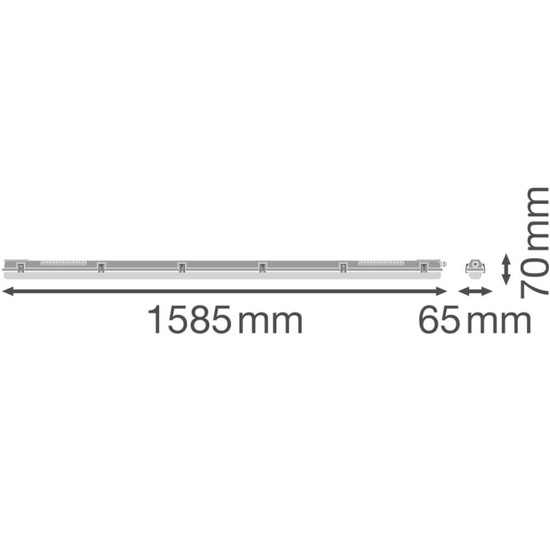 LEDVANCE Feuchtraumleuchte G13 Damp Proof Housing 1fach 159x7cm IP65 4099854118012