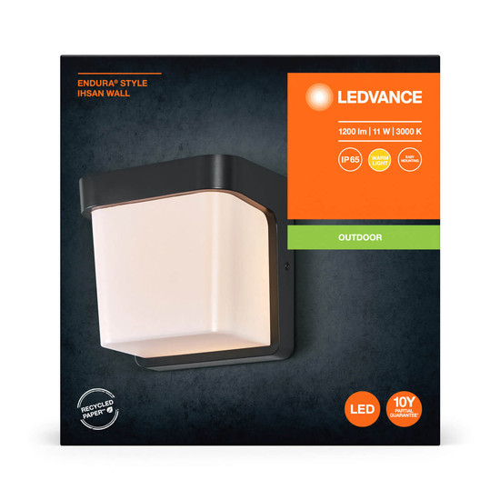 LEDVANCE LED Außenleuchte Endura Style IP65 Wall Ihsan Dark Gray Warmweiss 4099854217586