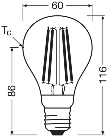 LEDVANCE LED Lampe E27 Classic Filament Motion & Daylight sensor S A60 Multiselect 7.3W 806lm Warmweiss 2700K wie 60W 4099854236792