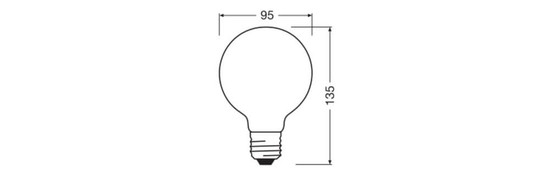 LEDVANCE LED Lampe E27 Classic Globe Filament S matt G95 3.8W 806lm Warmweiss 2700K wie 60W höchste Effizienzklasse A 4099854237010
