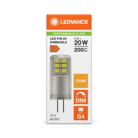 LEDVANCE LED Lampe G4 Pin 320° Dimmbar P 2W 200lm Warmweiss 2700K wie 20W 4099854248542