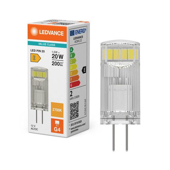 LEDVANCE LED Lampe G4 Pin 320° P 1.5W 200lm Warmweiss 2700K wie 20W 4099854248603