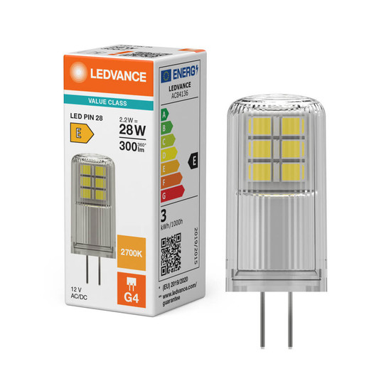 LEDVANCE LED Lampe G4 Pin 320° P 2.2W 300lm Warmweiss 2700K wie 28W 4099854248726